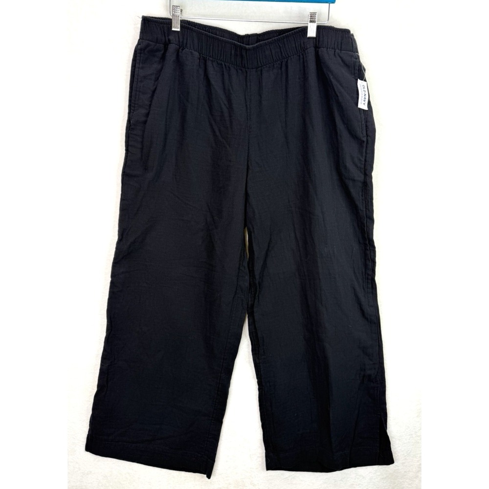 Old Navy Women's High Rise Wide Leg Pants Size XL Black NWT - Picture 2 of 8